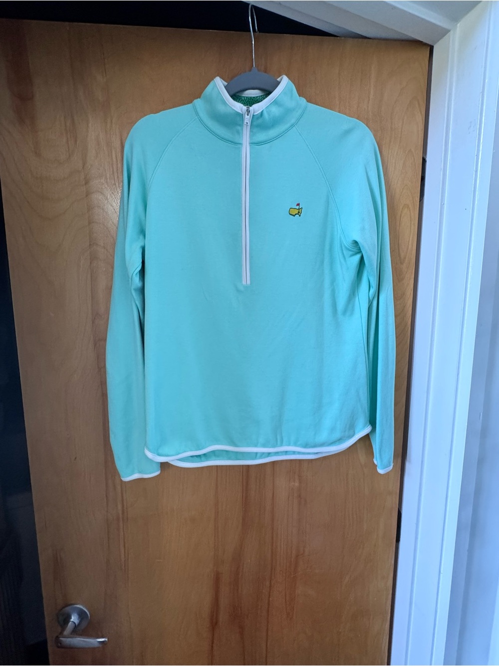 Masters Mint Green Quarter-Zip Pullover Sweater Size Medium